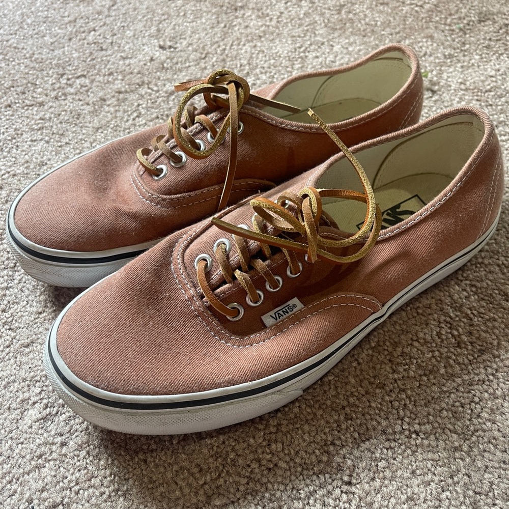 Vans Brown Canvas Lace-Up Sneakers